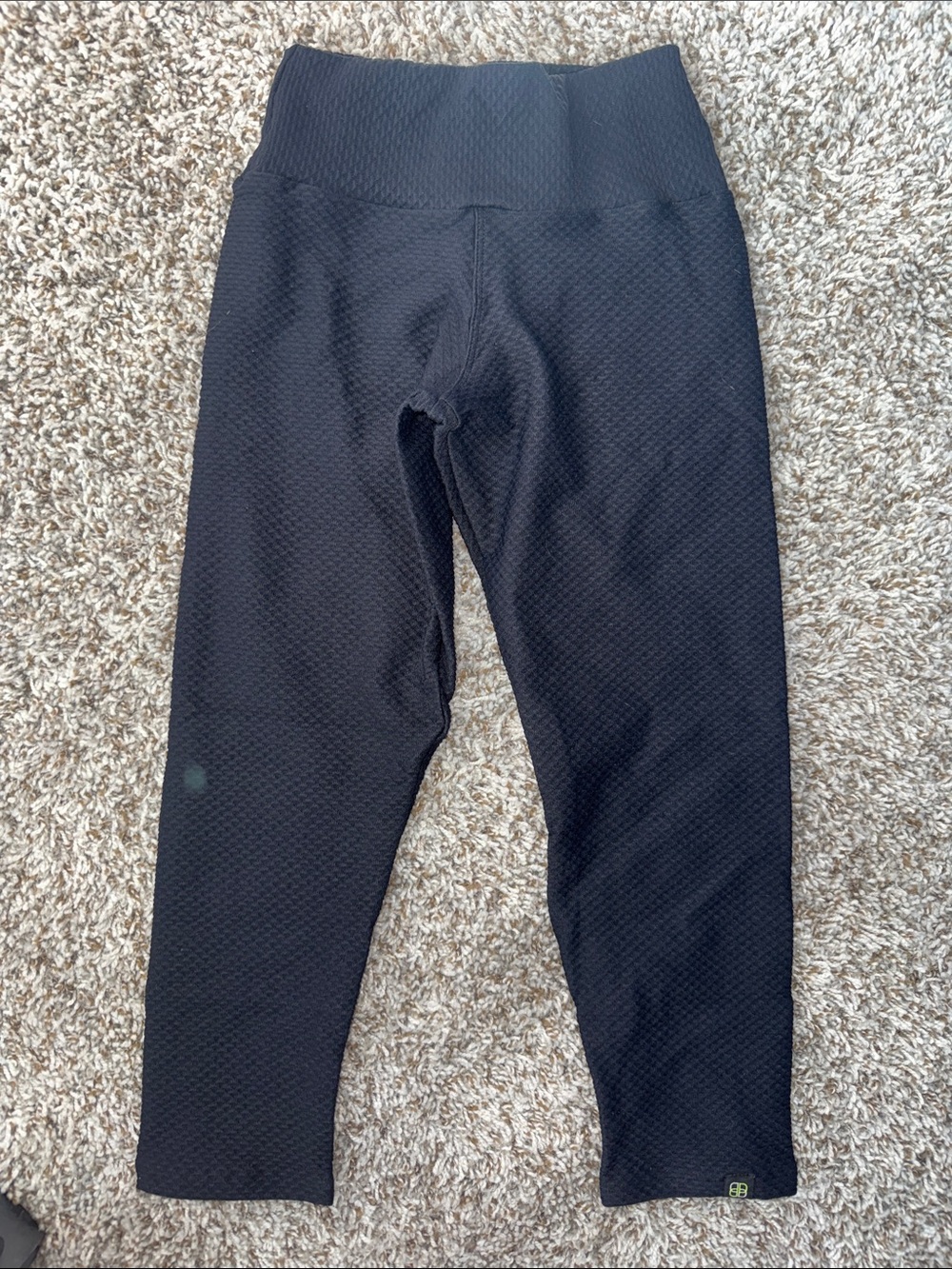 High-Waist Black Textured Leggings